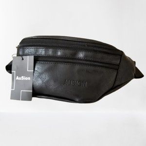 NWT! Black Faux Leather Belt Bag/Fanny Pack with Adjustable Strap